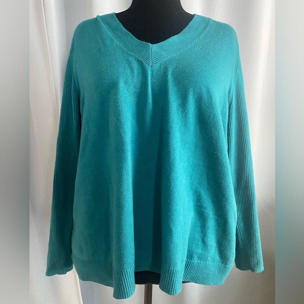 Teal V-Neck Women's Sweater J.Jill size 2X